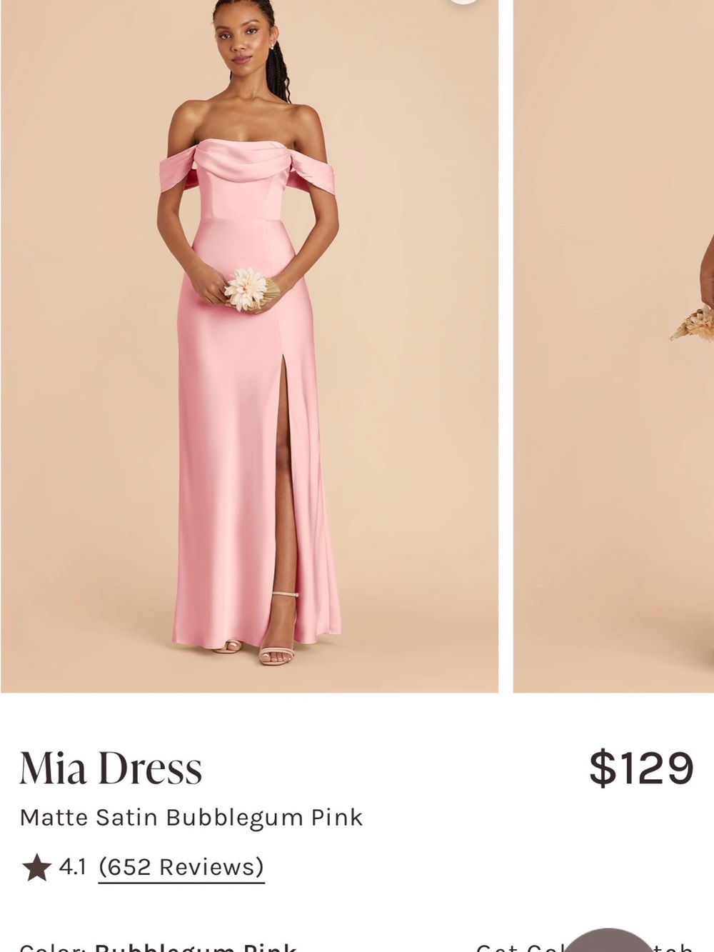 Birdy Grey Mia Off-the-Shoulder Matte Satin Dress in Bubblegum Pink